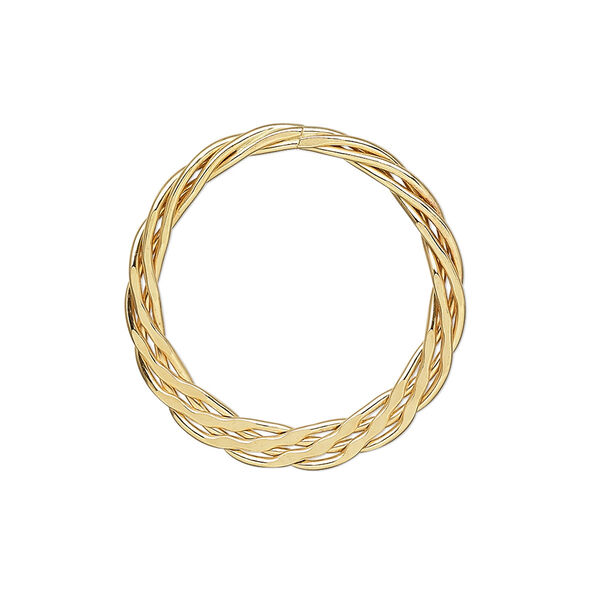 Drop, 14Kt gold-filled, 25mm braided flat round. Sold per pkg of 2. image number 0