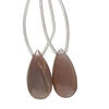 Coffee moonstone 1pkg2, hand-cut top-drilled puffed teardrop bead natural 20x10mm image number 0