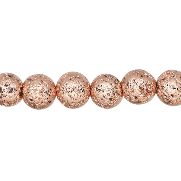 Lava rock 1pkg1, electrocoated round bead 15.5-16 inch 7-8mm image number 0