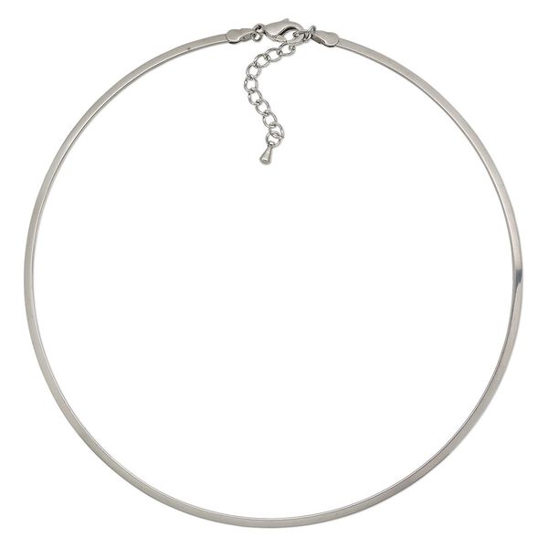 Neckwire, stainless steel, 2.6mm flat, 15 inches with 1-1/2 inch extender chain and lobster claw clasp. Sold individually. image number 0