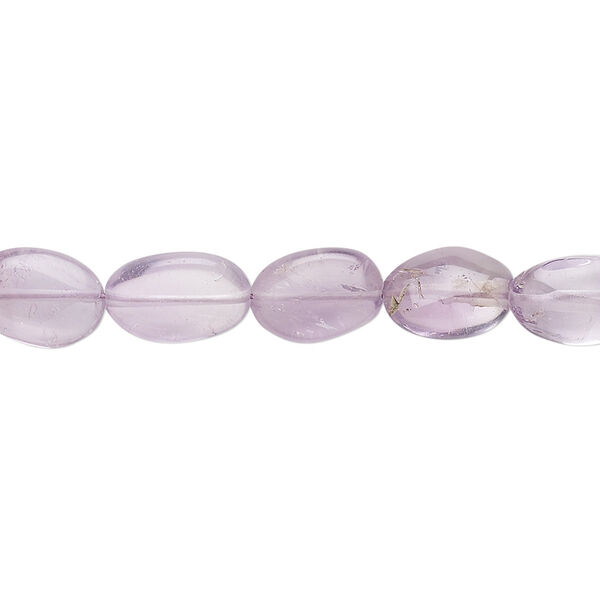Lavender amethyst 1pkg1, hand-cut flat oval bead natural 13 inch 9x7mm-12x8mm image number 0
