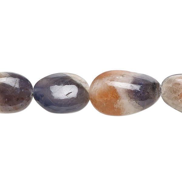Sunstone w/iolite 1pkg1, hand-cut nugget bead natural 9 inch small image number 0