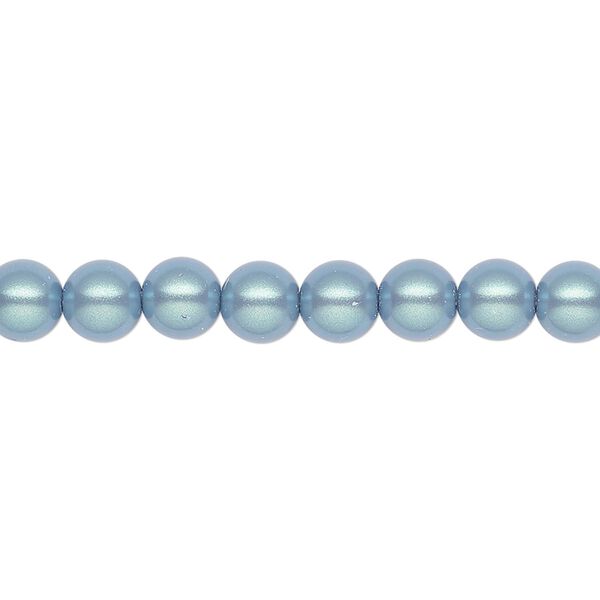 Pearl 200pk pearlescent blue, Preciosa Czech crystal 6mm round image number 0