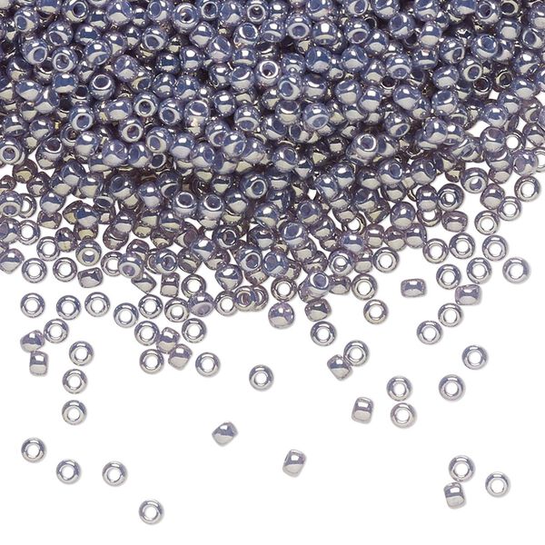 Seed bead, TOHO BEADS®, glass, pkg/250g, #11 round, opaque gold luster pale wisteria (TR-11-455). image number 0