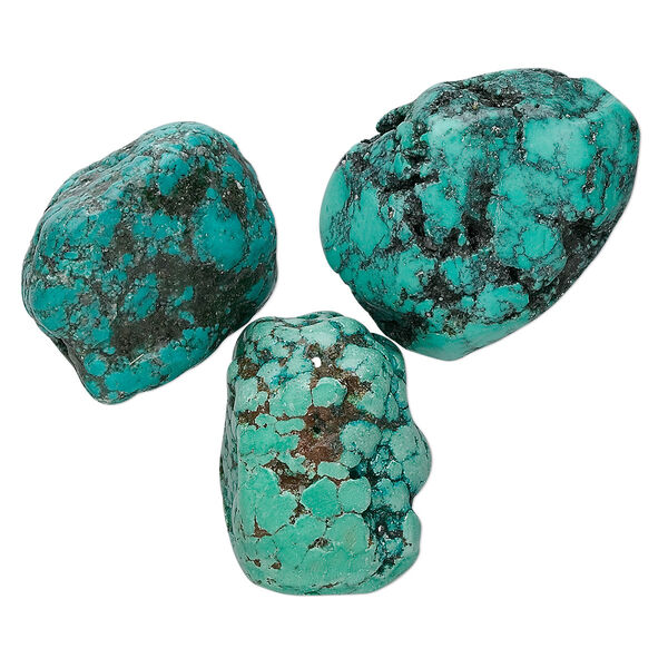 Turquoise / magnesite / resin 1pkg3, nugget bead medium to extra-large image number 0