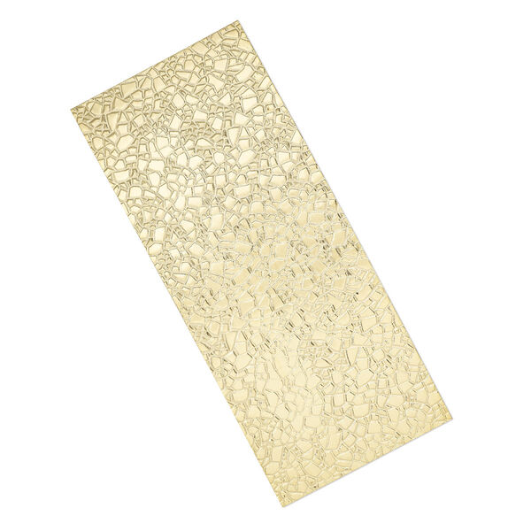 Sheet, brass, 6x2-1/2 inch single-sided rectangle with embossed shattered glass pattern, 22 gauge. Sold individually. image number 0