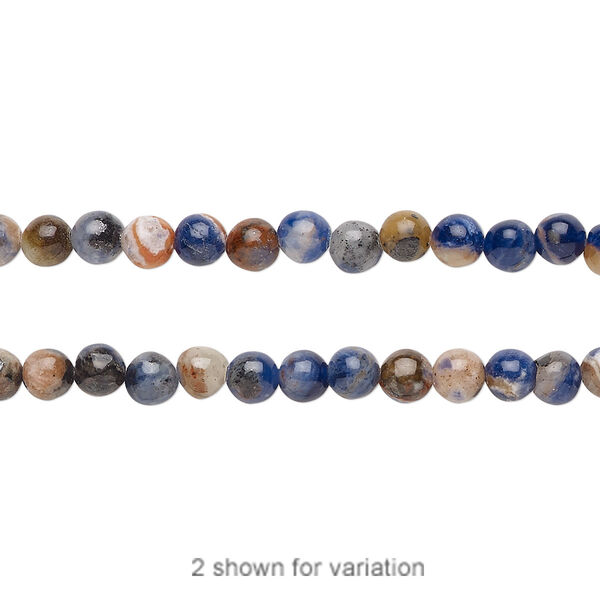 Orange sodalite 1pkg1, hand-cut round bead natural 15.5-16 inch 4mm image number 0