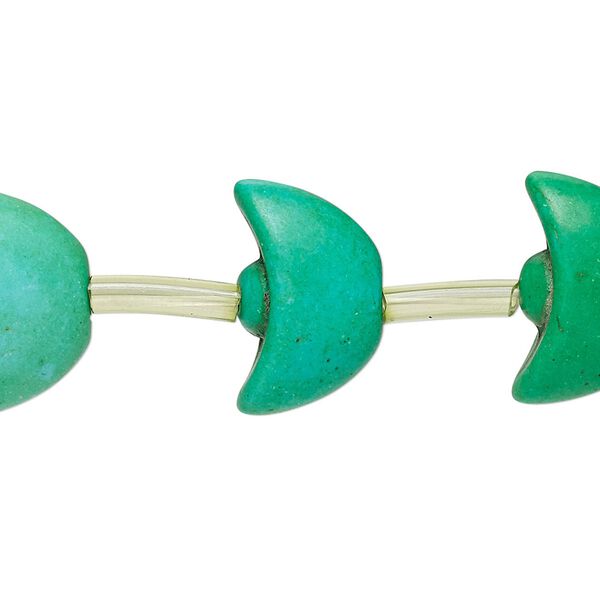 Bead, "turquoise" (resin) (imitation), kelly green and apple green, 19x12mm ingot. Sold per pkg of 14. image number 0