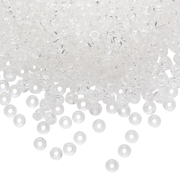 Seed bead, Preciosa Ornela Czech glass, pkg/500g, #8 rocaille, transparent clear, (00050). image number 0