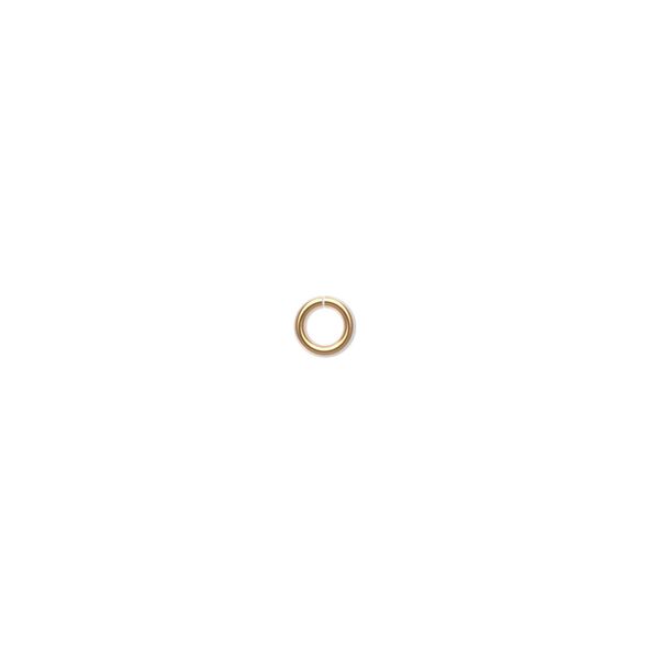 Jump ring, 14Kt gold-filled, 4mm round, 2.4mm inside diameter, 20 gauge. Sold per pkg of 20. image number 0