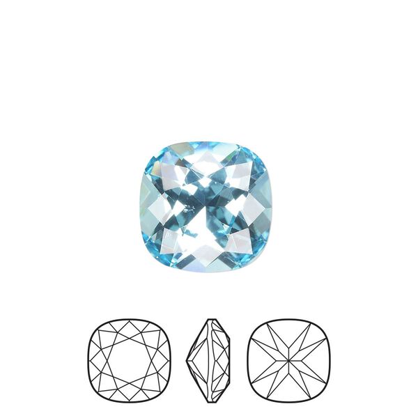 Fancy stone 144pk aqua bohemica foil back, Preciosa MAXIMA Czech crystal rhinestone 12mm cushion square image number 0
