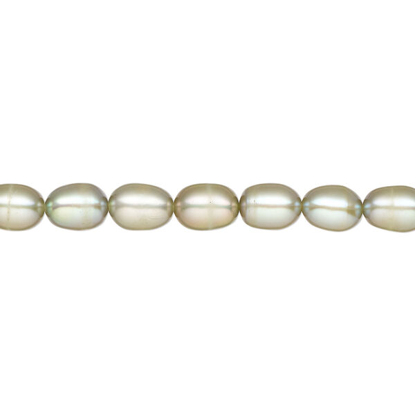 Pearl, cultured freshwater (dyed), light pine, 4-6mm rice, C grade, Mohs hardness 2-1/2 to 4. Sold per 15-inch strand. image number 0