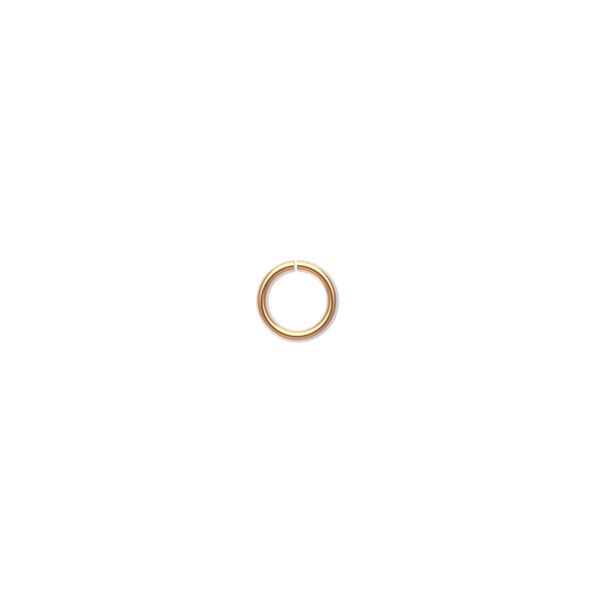 Jump ring, gold-plated brass, 6mm round, 4.4mm inside diameter, 20 gauge. Sold per pkg of 500. image number 0