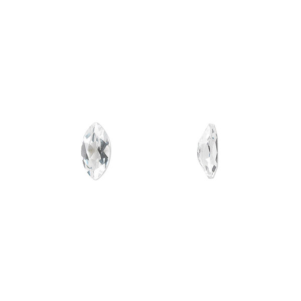 White topaz 1pkg2, hand-cut faceted marquise gem natural 8x4mm image number 0