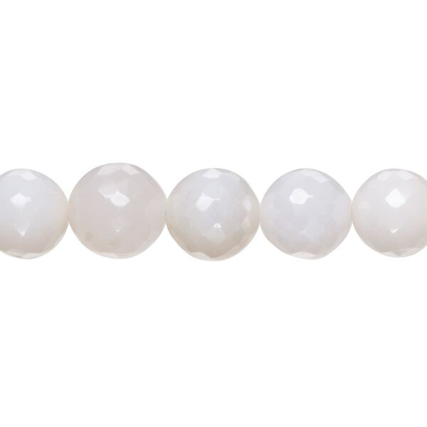 Blue chalcedony 1pkg1, hand-cut faceted round bead natural 8 inch 9-10mm image number 0