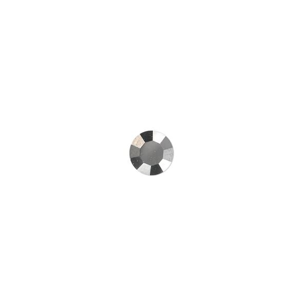Chaton, glass rhinestone, hematite black, foil back, 6.14-6.32mm faceted round, SS29. Sold per pkg of 18. image number 0
