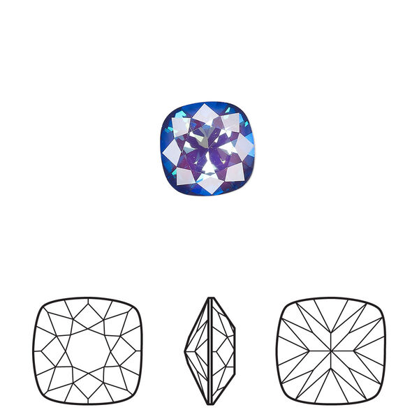 Fancy stone 1pk crystal ultra purple AB, Crystal Passions® 10mm cushion 4470 image number 0