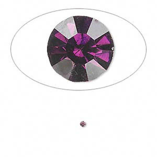 Chaton, glass rhinestone, amethyst purple, foil back, 1.4-1.5mm faceted round, PP8. Sold per pkg of 72. image number 0