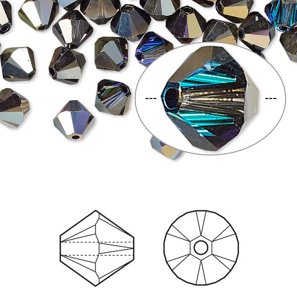 Bead 24pk crystal heliotrope, Crystal Passions® 6mm bicone 5328 image number 0