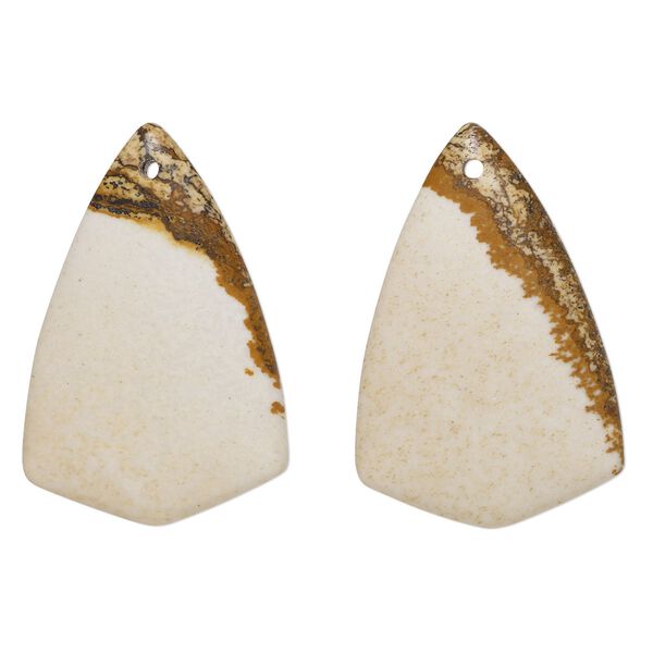 Picture jasper 1pkg2, top-drilled shield focal natural 30x20mm image number 0