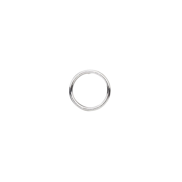 Jump ring, sterling silver, 10mm soldered round, 8.3mm inside diameter, 20 gauge. Sold per pkg of 10. image number 0