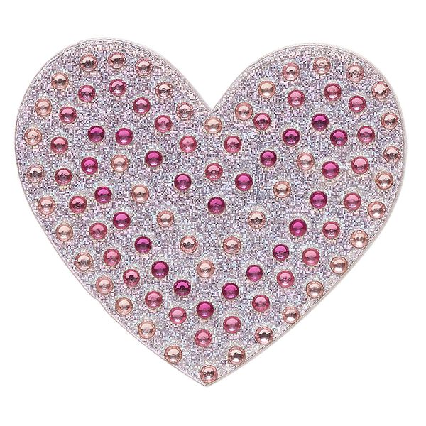 Transfer, crystal and adhesive, pkg/1, 1.5 x 1.5-inch heart sticker. image number 0