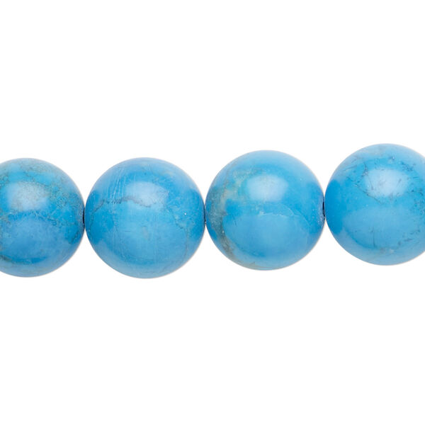 Howlite 1pkg1, round bead 15.5-16 inch 12mm image number 0