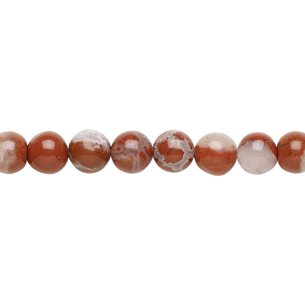 Red flake jasper 1pkg1, round bead natural 15.5-16 inch 6mm image number 0