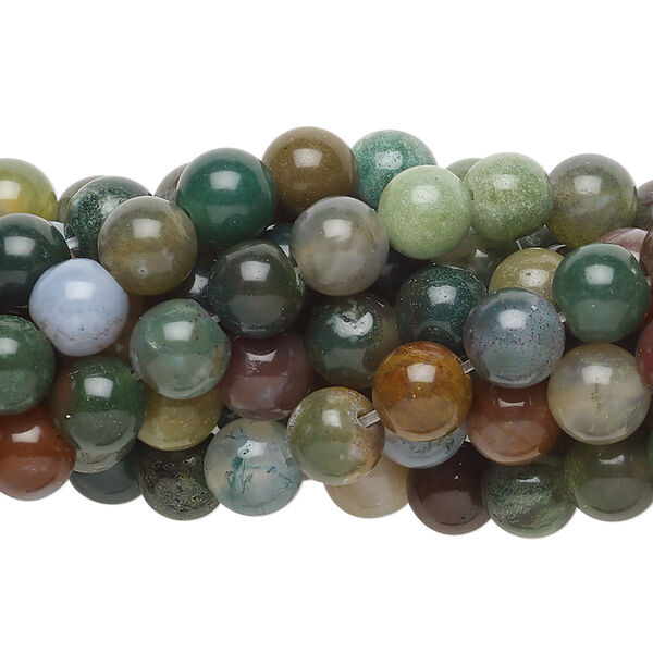 Fancy jasper 1pkg10, round bead natural 15.5-16 inch 6mm image number 0