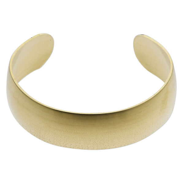 Bracelet, cuff, raw brass, 3/4-inch wide, domed, adjustable from 6-1/2 to 7-inches. Sold individually. image number 0