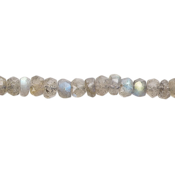 Labradorite 1pkg1, hand-cut faceted rondelle bead natural 13 inch 4x3mm-5x4mm image number 0