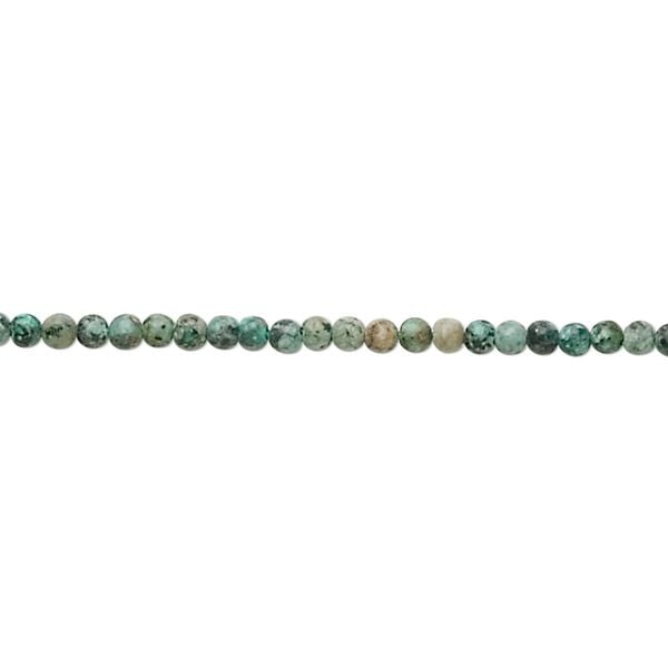African "turquoise" 1pkg1, round bead 15.5-16 inch 2mm image number 0
