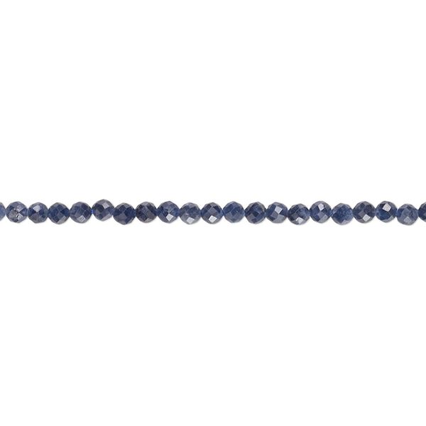 Blue sapphire 1pkg1, faceted semi-round bead 15 inch 2-2.5mm image number 0