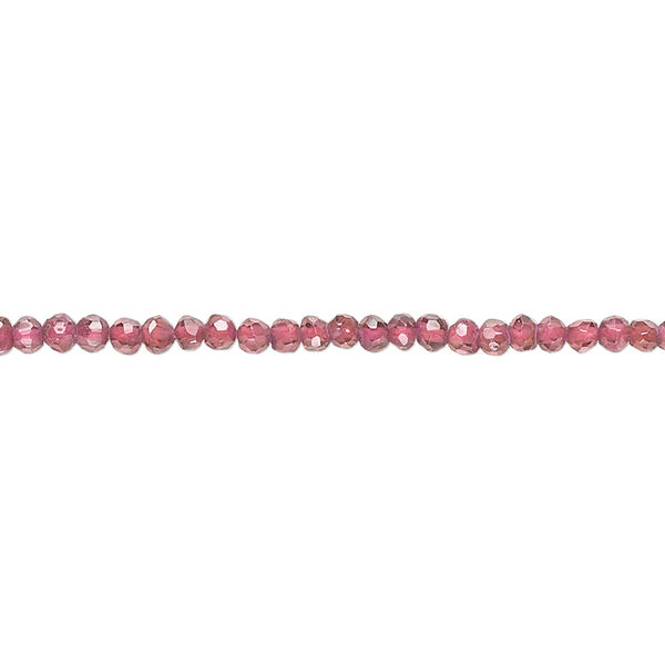 Bead, rhodolite garnet (dyed), 2-3mm hand-cut faceted round, B- grade, Mohs hardness 7 to 7-1/2. Sold per 15" to 16" strand. image number 0
