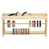 Organizer, stained beechwood / brass-finished steel / aluminum, brown, 17-1/2 x 9x4-1/2 inches with / 17-1/2 x 1/4 inch removable rods and keyhole mounts. Sold individually. image number 0