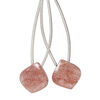 Strawberry quartz 1pkg2, hand-cut top-drilled puffed teardrop bead natural 14x14mm image number 0