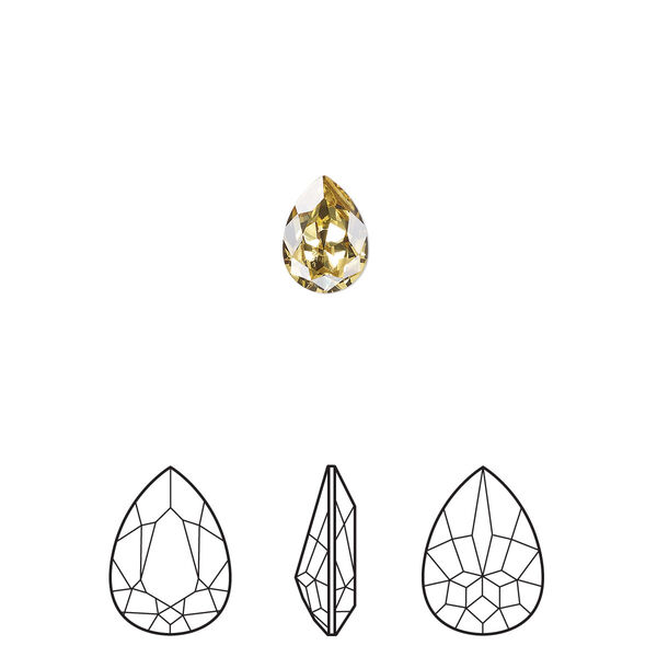 Fancy stone 1pkg180 dark jonquil foil back, Swarovski® ReCreated™ 8x6mm pear 4320 image number 0