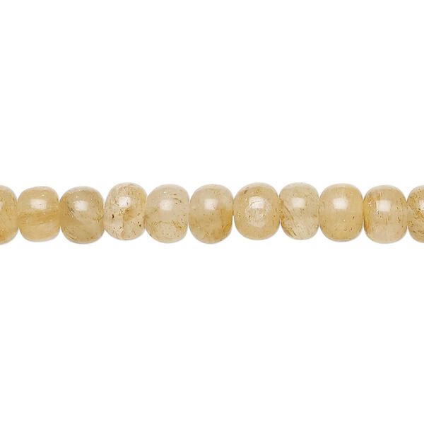 Yellow iron quartz 1pkg1, hand-cut rondelle bead natural 13 inch 5x2mm-7x5mm image number 0