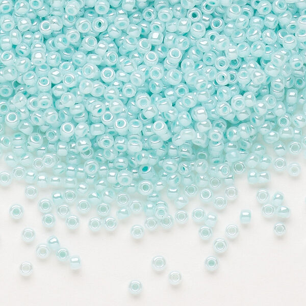 Seed bead, Dyna-Mites™, glass, pkg/1/2kg, #11 round, opaque ceylon pastel blue, (335 11/0 RR). image number 0
