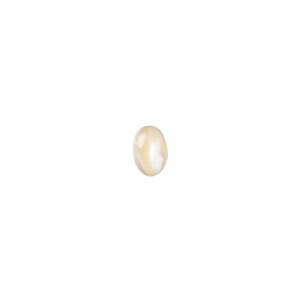 Cabochon, mother-of-pearl shell (natural), 6x4mm calibrated oval, Mohs hardness 3-1/2. Sold per pkg of 6. image number 0