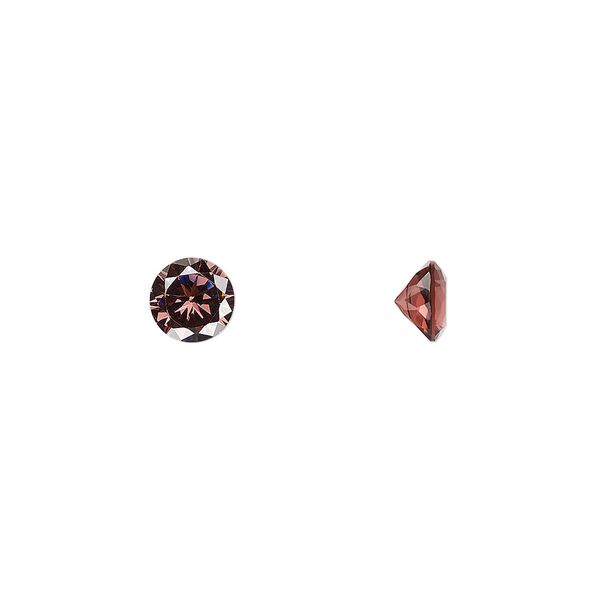Gem, cubic zirconia, alexandrite purple, 6mm faceted round, Mohs hardness 8-1/2. Sold per pkg of 2. image number 0