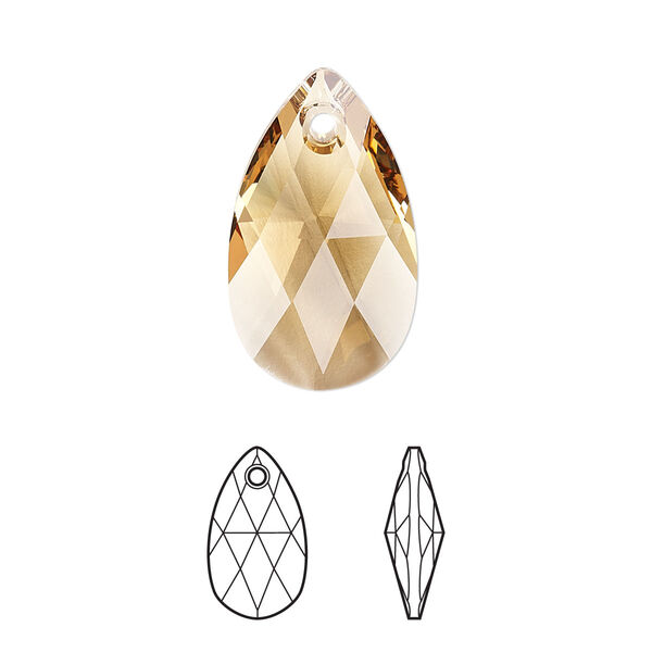 Drop 96pk light Colorado topaz, Swarovski® 22x13mm pendant pear 6106 image number 0