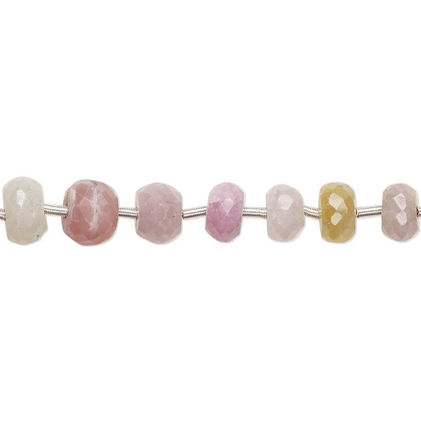 Multi-sapphire 1pkg27, hand-cut faceted rondelle bead graduated 5x3mm-8x5mm image number 0