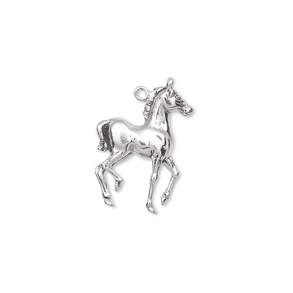 Charm, sterling silver, 20x14mm single-sided colt. Sold individually. image number 0