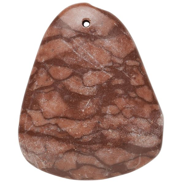 Brown zebra stone 1pkg1, rounded puffed flat back triangle focal natural 42x42x32mm-45x45x38mm image number 0