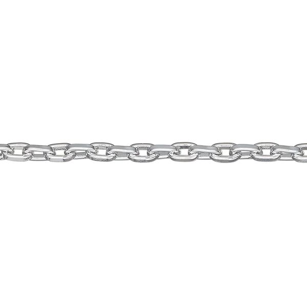 Chain, anodized aluminum, silver, 3.1mm square cable. Sold per pkg of 25 feet. image number 0