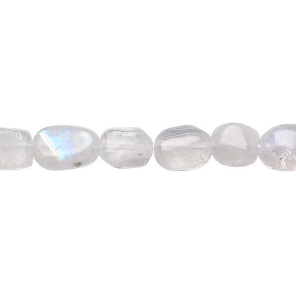 Rainbow moonstone 1pkg1, hand-cut flat oval bead natural 15.5-16 inch 8x6mm-12x6mm image number 0