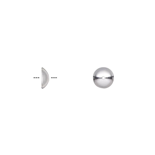 Bead cap, sterling silver-filled, 6x2mm round, fits 5-7mm bead. Sold per pkg of 10. image number 0