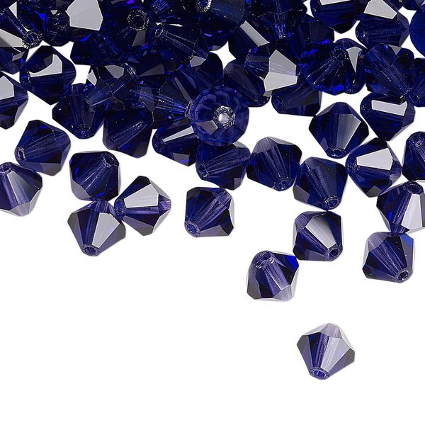 Bead 288pk deep tanzanite, Preciosa Czech crystal 6mm bicone image number 0