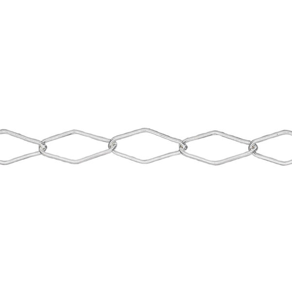 Chain, sterling silver, 12x6mm diamond. Sold per pkg of 5 feet. image number 0